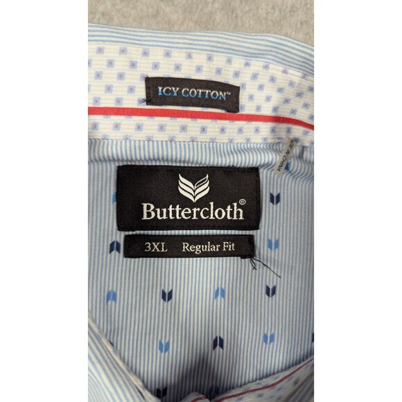 Buttercloth Men Shirt 3XL‎ Icy Cloth Flip Cuff Button All Over Logo Long Sleeve - Picture 9 of 15